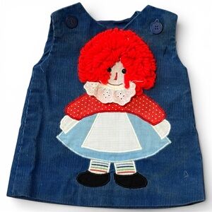 Vintage The Pond Raggedy Ann Dress corduroy appliqué 0-3m